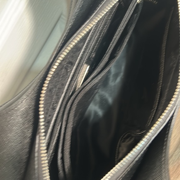 CROMIA LEATHER SATCHEL HAND BAG CROSSBODY  IN BLACK  ITALIAN GENUIN LEATHER NEW - Picture 6 of 8